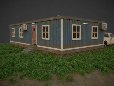 building with interior Low-poly 3D model