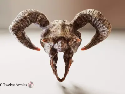 3D Ram Skull  Game and Movie Ready Asset Low-poly 3D model