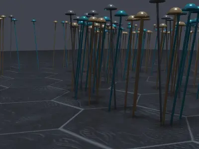 Sticks for street Decoration 3D model