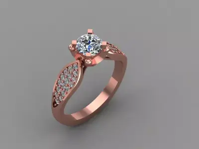 Diamond ring jewelry for woman 3D print model