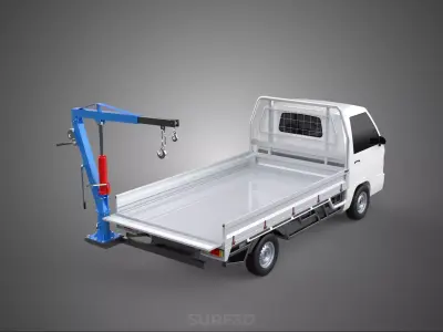 FOLDING MOUNTED BED CRANE HOIST LIFTING HAND WINCH PICKUP TRUCK 3D model
