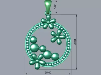 Single flower pendant or necklace 3D print model