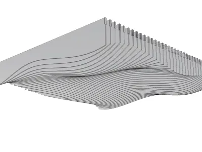 Parametric Ceiling Wave Contour Design with Hangers 3D model