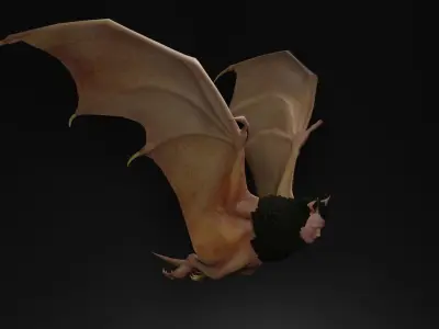 Animated Bat Low-poly 3D model