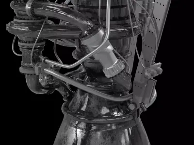 SpaceX Raptor Rocket Engine 3D model