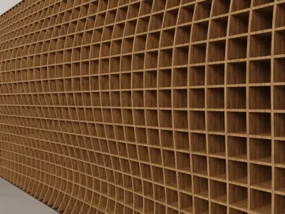 parametric waffle design facade 3D model