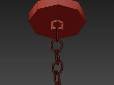 Thalia chandelier Blue glass 15 3D model