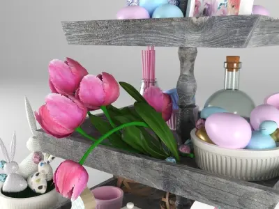 happy ester decorative set 3D model