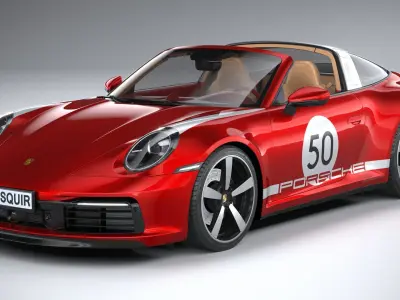 Porsche 911 Targa 4S heritage 2021 3D model