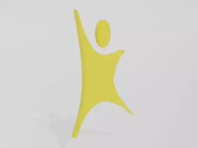 Low Poly Cartoon Happy Kid Logo Low-poly 3D model