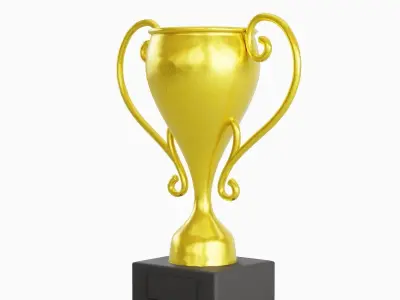 Gold Trophy Cup 03 Low-poly 3D model