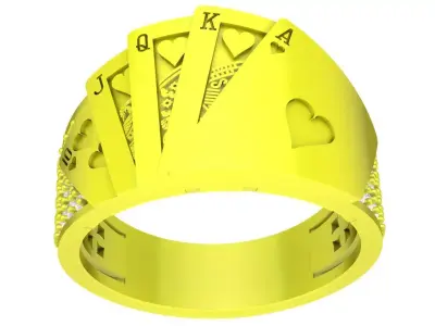 Luxury Poker Cards Diamond Ring 3D Model 4332 3D print model