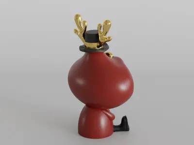 Cute Christmas Reindeer for Holiday Decor 3D print model