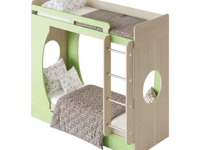 Bunk bed Funky Kids 2 3D model