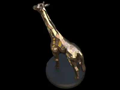 Steampunk Giraffe Pose Low-poly 3D model