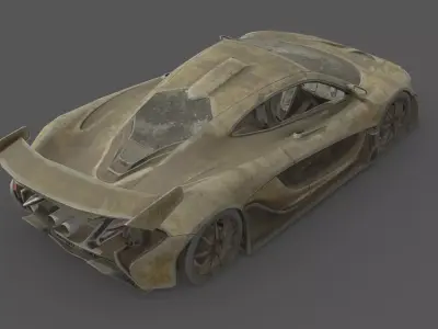 Abandoned Car - McLaren P1 Low-poly 3D model