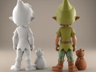 Cute Elf Boy STL File Fantasy Character for Decoration 3D print model