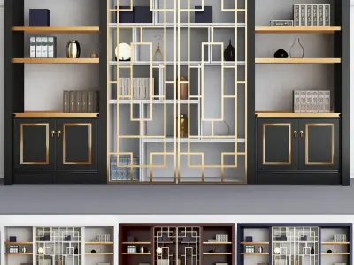 Wardrobe with decorative set 3D model