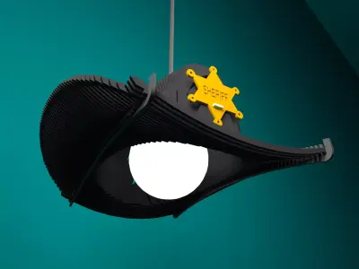 cowboy wood lamp 3mm 3D print model