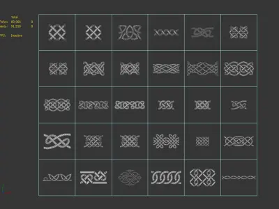 30 Celtic Trim ZBrushes Alpha  3D model 3D model