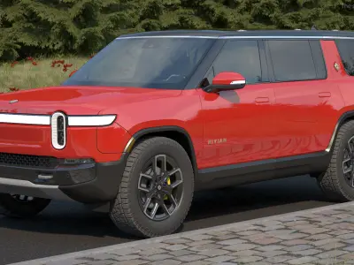 2023 Rivian R1S Quad Motor Red 3D model