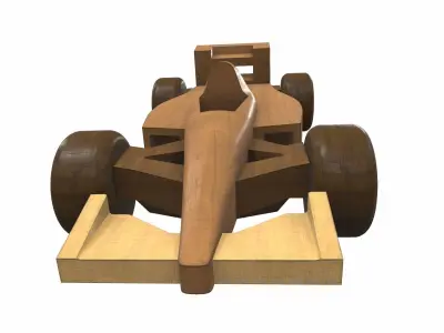 Free wooden car toy Free 3D model