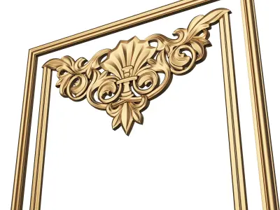 Boiserie Carved Decoration Panel 08 Low-poly 3D model