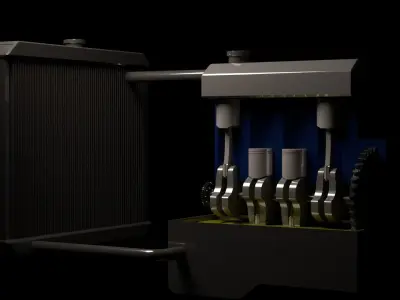 Engine lubrication system 3D model