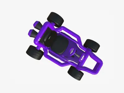 Cartoon Kart H04 Purple - Vehicle Racing Design Low-poly 3D model