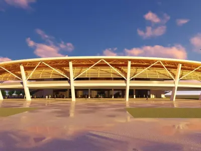 Proposed Hollongi Airport Terminal Design 3d Model Download 3D model