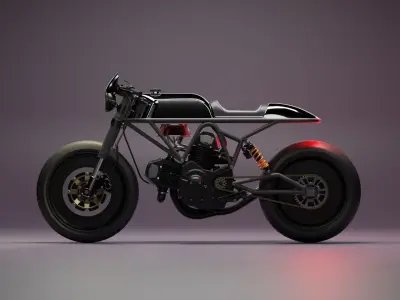 Custom Ducati Cafe Racer Low-poly 3D model