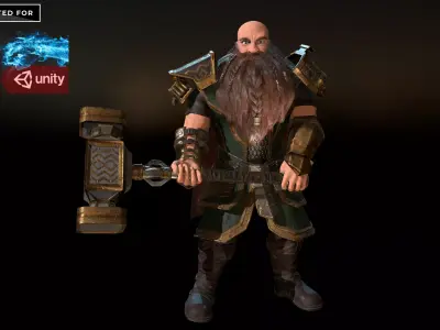 Dwarf Low-poly 3D model