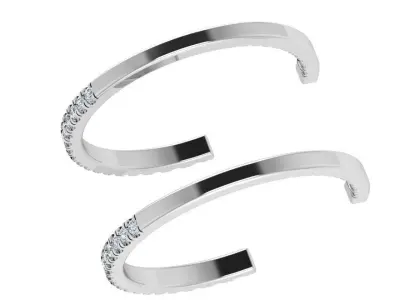 Diamond Hoop Earring 2866 3D print model