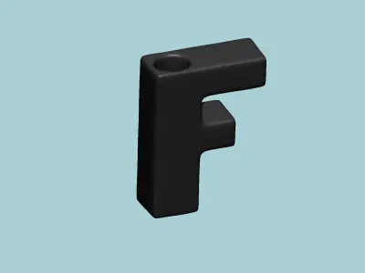 Vase F - Alphabet Vases Collection Letters - STL Printable 3D print model