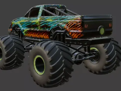 Custom Monster Truck 3D Model 3D model