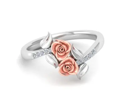 Diamond Rose Ring RG13 3D print model