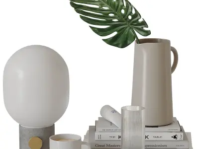 Decorative set for bedside table 3D model