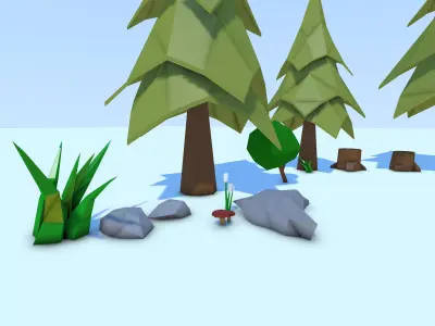 Low Poly Camping Forest Pack Low-poly 3D model