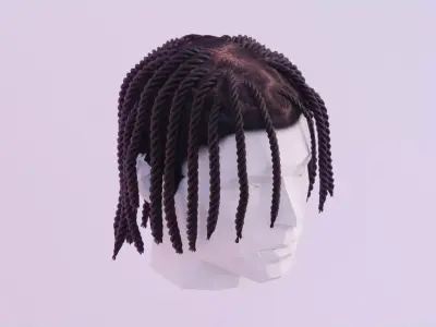 Polo G Dread Braids Low-poly 3D model