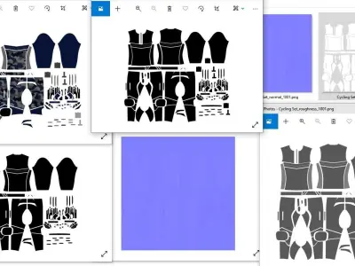 Cycling Set camouflage long sleeve jersey 3D model