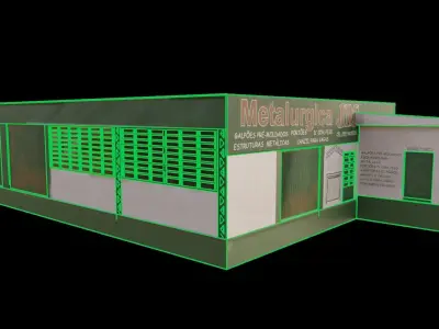 barracao de metalurgico Low-poly 3D model