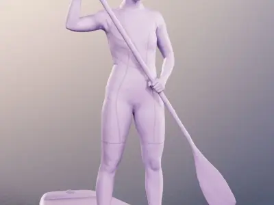 Klara 12617 - Standup Paddeling Woman Low-poly 3D model