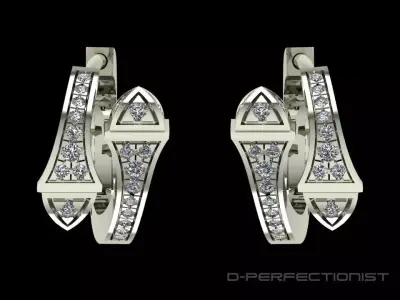 Marly Earrings 001 3D print model