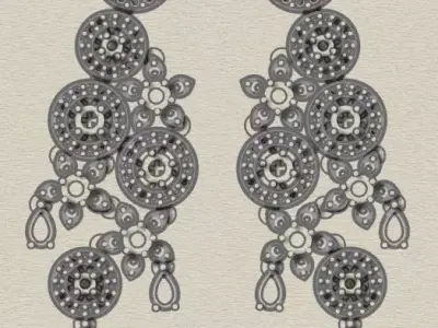 full jewelry earring luxury 3D print model