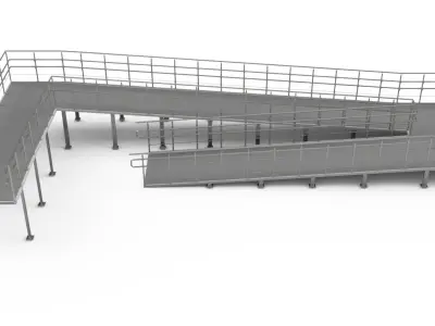 Ramp with railing 3D model