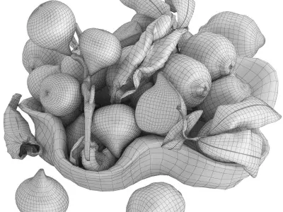 bowl of figs and lemons 3D model