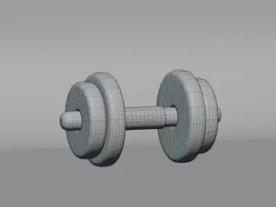 Rubber dumbbells with perforated handle Low-poly 3D model