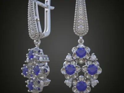 Earring 3D model 3D printable model 0071-10 Free 3D print model