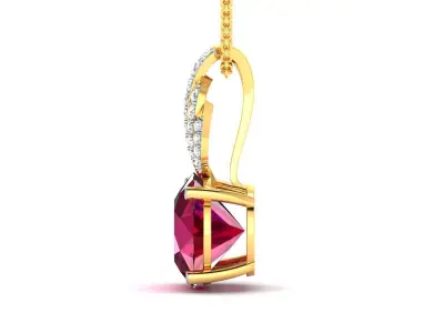 Solitaire Women Pendant 3DM STL OBJ FBX Render Details 3D print model purchase