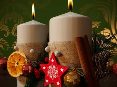 Christmas candles  3D model